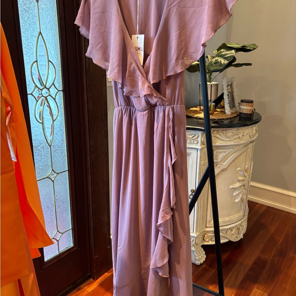 Show Me Your MuMu Purple Asymmetrical Wrap Dress